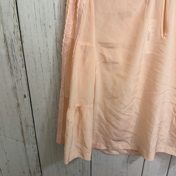 NWT J. Crew Peach Silk Lace-Trim Long Sleeve Blouse - Picture 4 of 11